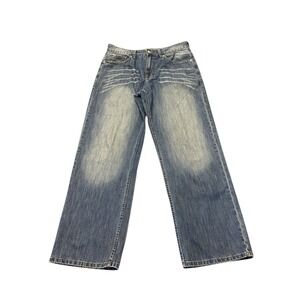 ECKO UNLTD Vtg Jeans Mens 34x32 Baggy Fit Wide Leg Medium Wash Skater Hip Hop